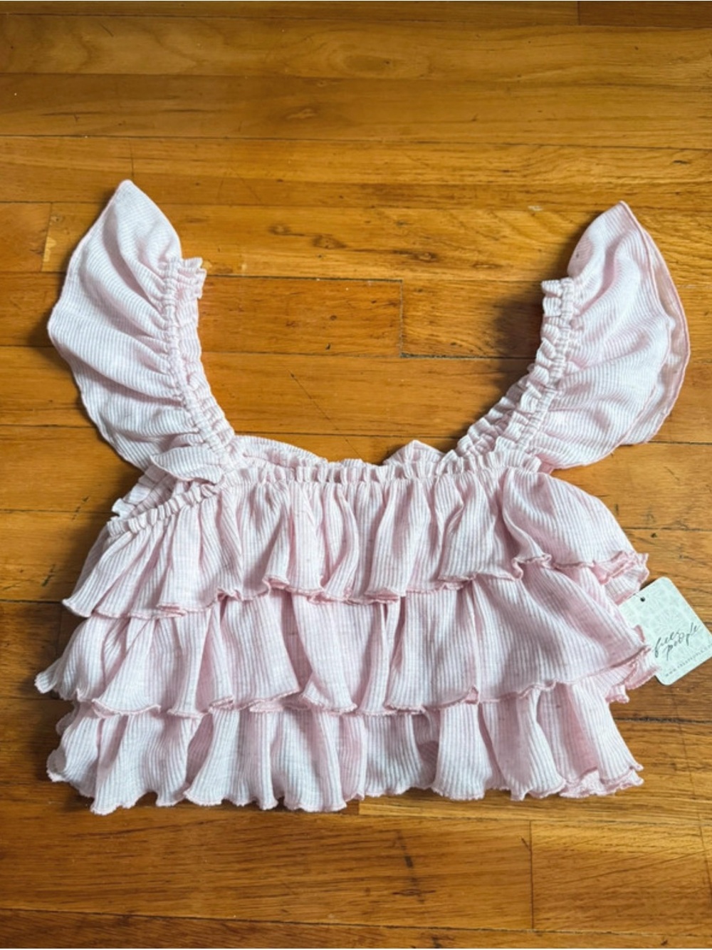 Xs Free People Cropped Ruffled Mila Top